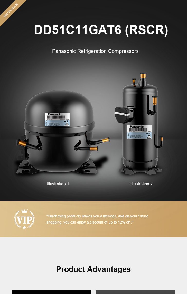 Panasonic Compressor DD51C11GAT6 (RSCR), technical parameters pdf, structure diagram